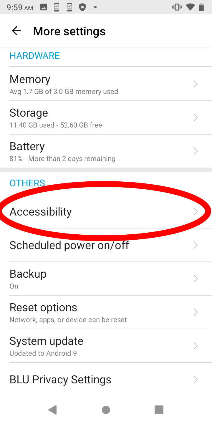 Screenshot more settings